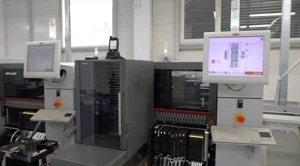 Machines for applying components to PCBs at Printor. Photo by Agnieszka Kubasik